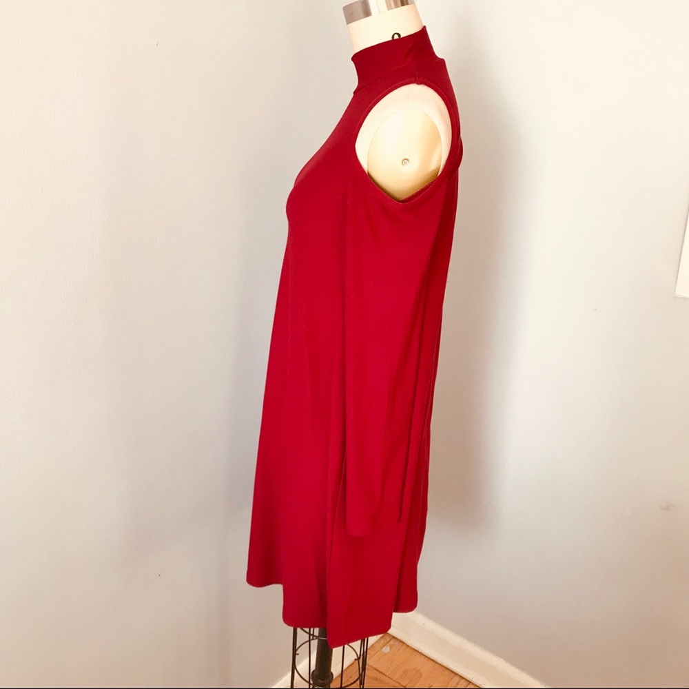 Planet Gold Cold Shoulder Trapeze Dress - Picture 3 of 7